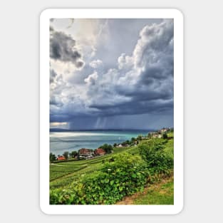 Rain Approaching Lake Constance, Germany Sticker